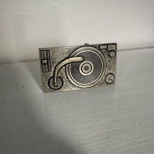 Turn Table Belt Buckle - Pewter - early 2000’s